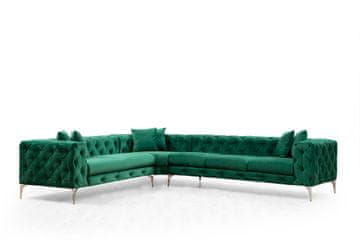 Atelier Del Sofa Kutna garnitura, zelena, Como Right - Green
