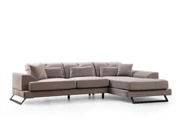 Atelier Del Sofa Kutna garnitura, Svijetlo siva, Frido Right (L3+Chl)