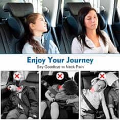 Netscroll Ergonomski naslon za vrat i glavu za auto, ergonomski i podesiv, U-oblik, 180° rotacija, auto jastuk za spavanje, udoban za djecu i odrasle, VacayBackrest