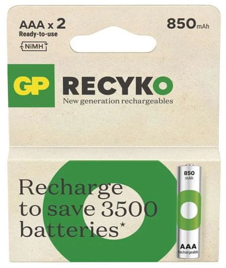 GP ReCyko HR03 (AAA) punjiva baterija, 850 mAh, 2 komada