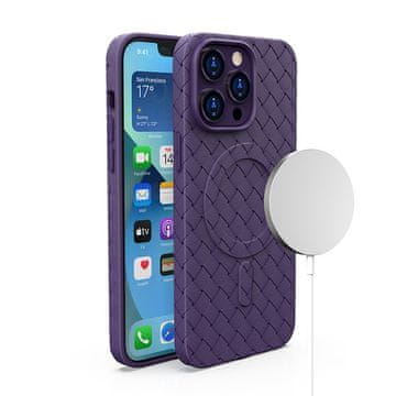 HURTEL Tkana maskica za iPhone 15 Pro s ljubičastom MagSafe tkanom maskicom