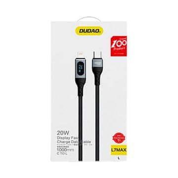 DUDAO Kabel za brzo punjenje iPhonea USB-C - Lightning PD 20W 1m crni