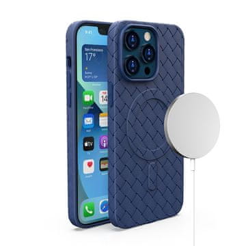 HURTEL Tkana maskica za iPhone 15 s MagSafe tkanom maskicom, tamnoplava