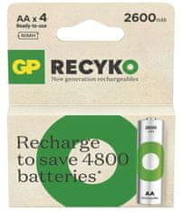 GP ReCyko HR6 (AA) punjiva baterija, 2600 mAh, 4 komada