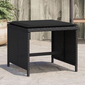 Vidaxl Vrtne stolice s jastucima, set od 4, crne, 41x41x36 cm