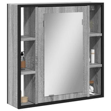 Vidaxl Kupaonski ormarić s ogledalom, sivi hrast sonoma, 60x16x60 cm