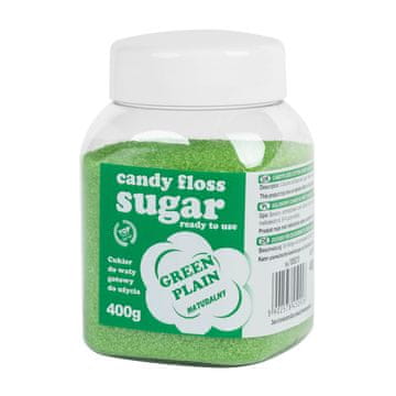 Šećerna vata u boji, zelena, prirodna aroma, 400 g