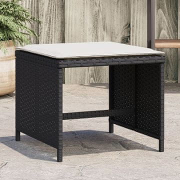 Vidaxl Vrtne stolice s jastucima, set od 4, crne, 41x41x36 cm