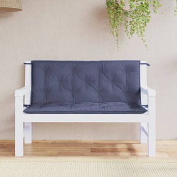Vidaxl Jastuci za vrtnu klupu, 2 kom, tamnoplavi, 120x50x7 cm