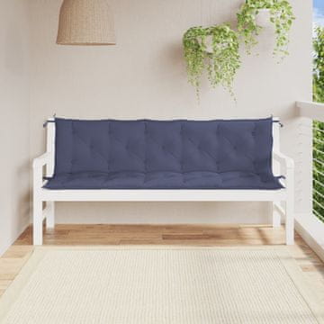 Vidaxl Jastuci za vrtnu klupu, 2 kom, tamnoplavi, 180x50x7 cm