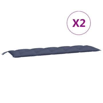 Vidaxl Jastuci za vrtnu klupu 2 kom modri 180x50x7cm od tkanine Oxford