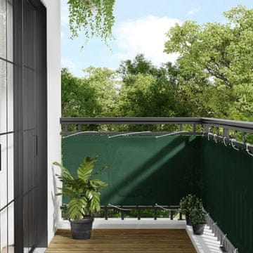 Vidaxl Balkonska pregrada tamnozelena 75x700 cm 100% poliester Oxford