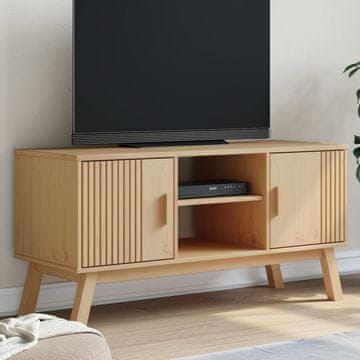 Vidaxl TV ormarić OLDEN smeđi 114x43x57 cm masivni borov drvo