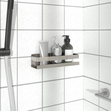 Vidaxl Polica za tuš 23x6,5x6 cm brušeni nehrđajući čelik 304