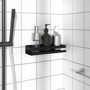 Vidaxl Polica za tuširanje mat crna 30x10x6 cm nehrđajući čelik 304