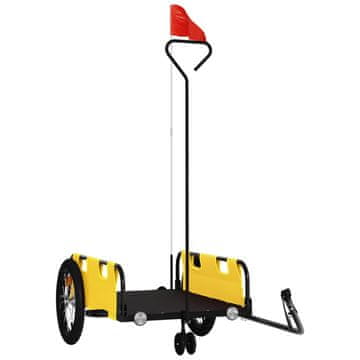 Vidaxl Prikolica za bicikl žuta od tkanine Oxford i željeza