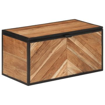 Vidaxl Kutija za pohranu 60x30x30 cm Masivno bagremovo drvo i željezo