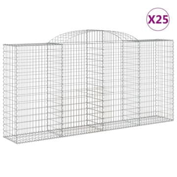 Vidaxl Lučne gabionske košare 25kom 300x50x140/160cm pocinčano željezo