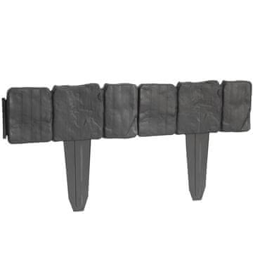 Palisadni rub travnjaka, imitacija kamena STONE 2,5 m - sivi