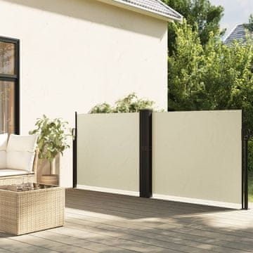 Vidaxl Uvlačiva bočna tenda krem boje 120 x 600 cm