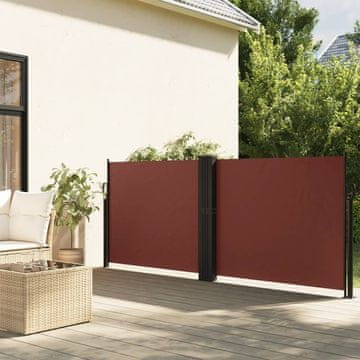 Vidaxl Uvlačna bočna tenda smeđa 120 x 600 cm