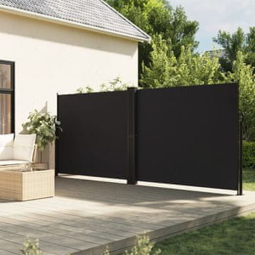 Vidaxl Uvlačna bočna tenda crna 160 x 600 cm
