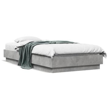 Vidaxl Okvir kreveta Betonsko-sivi 75x190 cm Materijal na bazi drva