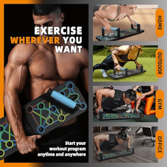 SOLFIT® Višenamjenska daska za sklekove, trenažer za gornji dio tijela, fitnes oprema za dom | MUSCLEPLATE