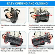 HOME & MARKER® Sklopivi prijenosni stolac za kampiranje, vrt i ribolov (4 kom) | FOLDYSEAT