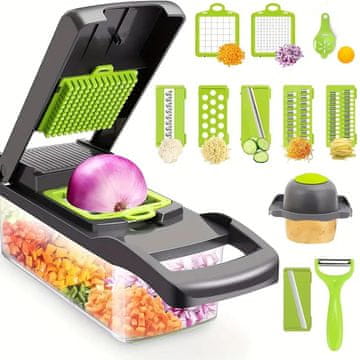 HOME & MARKER® Ručni rezač i sjeckalica za povrće i voće 12u1, praktični kuhinjski alat | CHOPMASTER