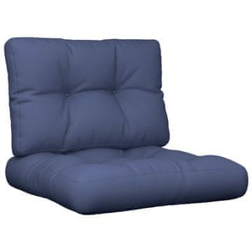 Vidaxl Set jastuka za palete modri 60 x 40 x 12 cm od tkanine
