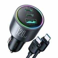 Joyroom Auto punjač 12V 24V 120W PD QC TipA TipC crni JR-CCN07