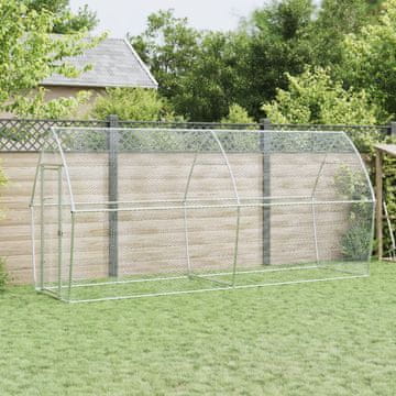 Vidaxl Kavez za kokoši srebrni 400x105x182 cm pocinčani čelik