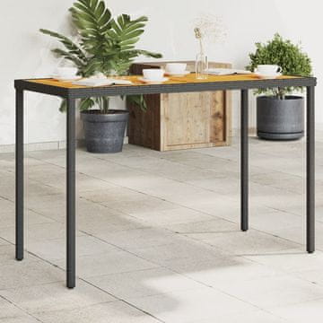 Vidaxl Vrtni stol s pločom od akacije crne boje 115x54x74 cm
