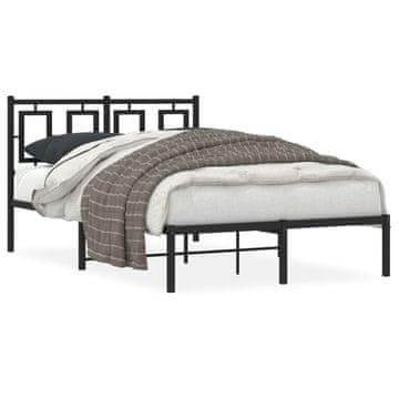 Vidaxl Metalni okvir kreveta s uzglavljem crni 120x200 cm