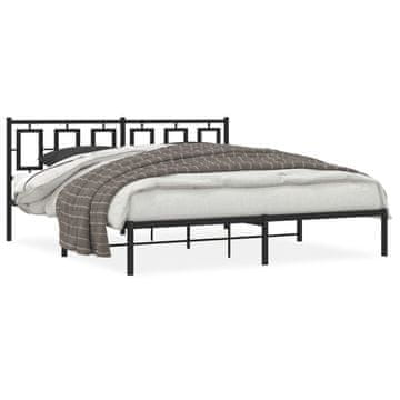 Vidaxl Metalni okvir kreveta s uzglavljem crni 183x213 cm