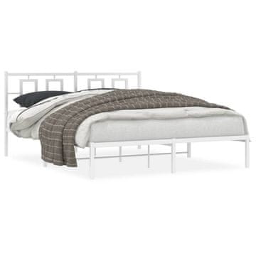 Vidaxl Metalni okvir kreveta s uzglavljem bijeli 150x200 cm
