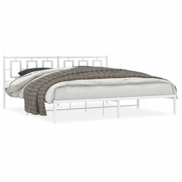 Vidaxl Metalni okvir kreveta s uzglavljem bijeli 193x203 cm