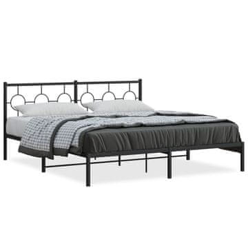 Vidaxl Metalni okvir kreveta s uzglavljem crni 180x200 cm