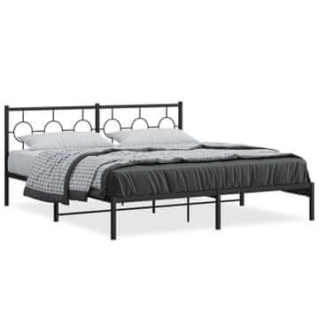Vidaxl Metalni okvir kreveta s uzglavljem crni 183x213 cm