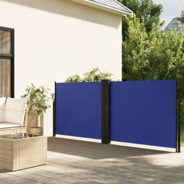 Vidaxl Uvlačna bočna tenda plava 100 x 1000 cm
