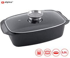 Alpina posuda i pekač, 5,5 l, crna