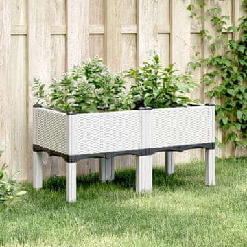 Vidaxl Vrtna žardinjera s nogama bijela 80x40x42 cm PP
