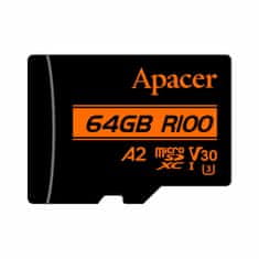 Apacer microSD XC memorijska kartica 64 GB U3 R100 V30 A2 AP64GMCSX10U8-R