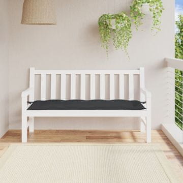 Vidaxl Jastuk za vrtnu klupu, crni, 150x50x7 cm, tkanina