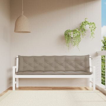 Vidaxl Jastuci za vrtnu klupu, set od 2, taupe, oxford tkanina