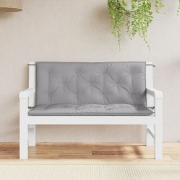 Vidaxl Jastuci za vrtnu klupu, set od 2, sivi, oxfordska tkanina