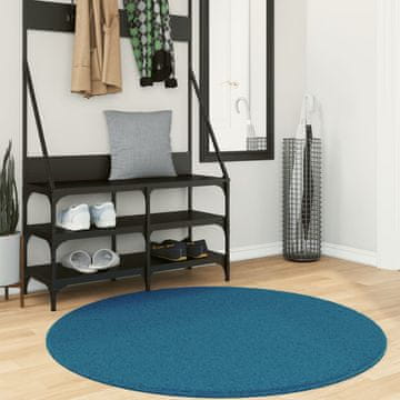 Vidaxl OVIEDO tepih, niski flor, tirkizni, Ø 120 cm