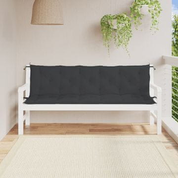 Vidaxl Jastuci za vrtnu klupu, set od 2, crni, oxfordska tkanina