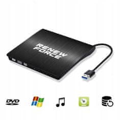 Dexxer Prijenosni vitki CD i DVD USB 3.0 24X recorder